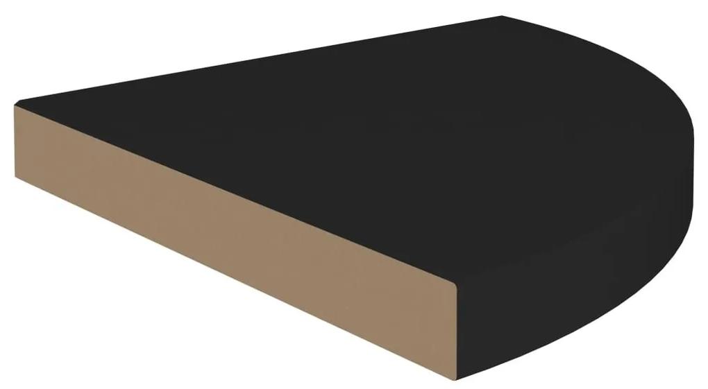 Ράφι Τοίχου Γωνιακό Μαύρο 35x35x3,8 εκ. από MDF - Μαύρο