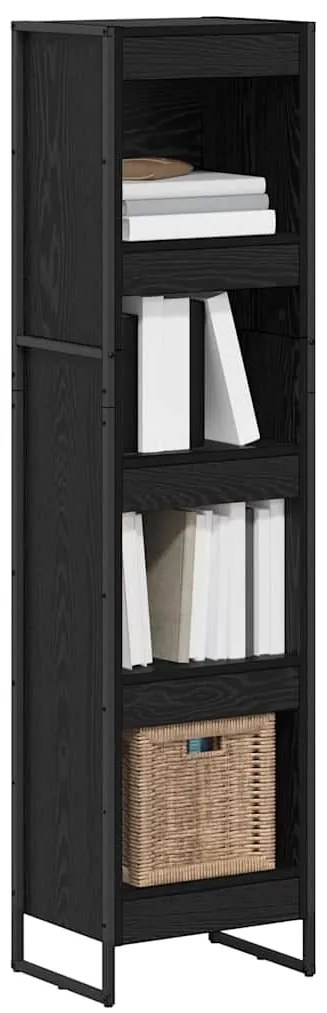 vidaXL Βιβλιοθήκη Μαύρη Οξυά 80 x 30 x 155 εκ Επεξεργασμένο ξύλο