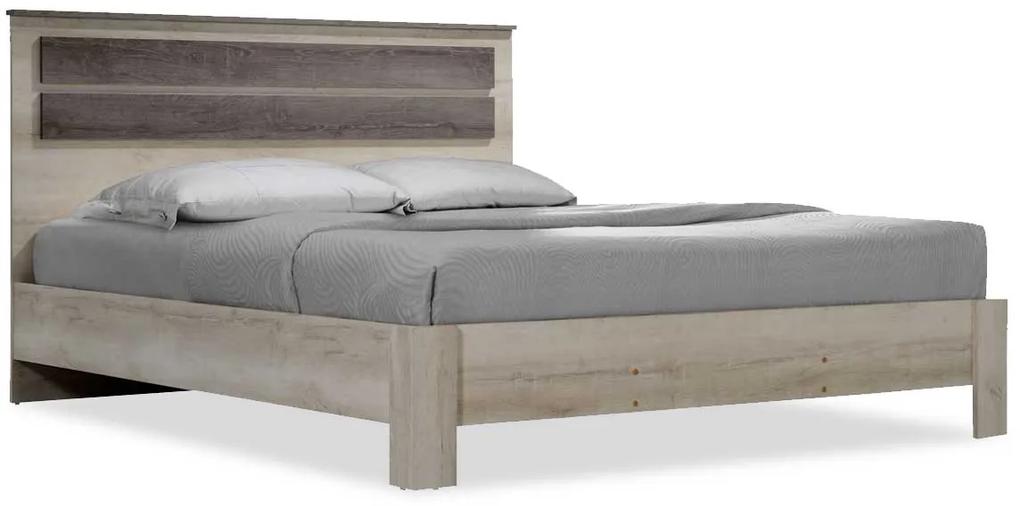 Κρεβάτι διπλό OLYMPUS pakoworld σε χρώμα castillo-toro 160x200εκ - Μελαμίνη - 123-000008