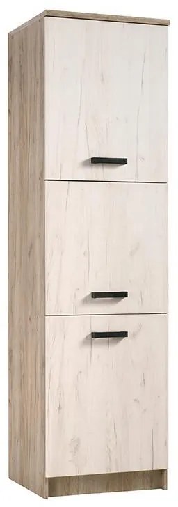 Στήλη Κουζίνας Kent BD 60 Γκρί Δρύς - Λευκό Δρύς 60x58x213 εκ. 60x58x213 εκ.