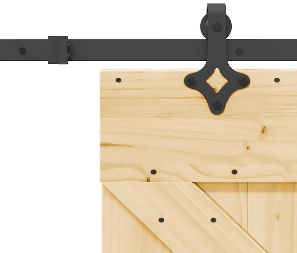 vidaXL Συρόμενη Μεσόπορτα με Μηχανισμό 85 x 210 εκ. Μασίφ Ξύλο Πεύκου