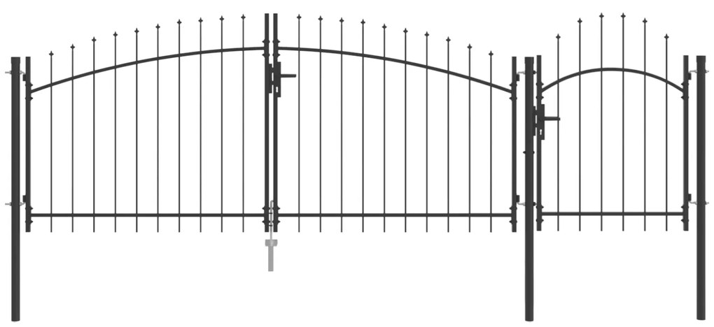 vidaXL Πύλη Κήπου Μαύρο 100 x 400 cm Ατσάλι