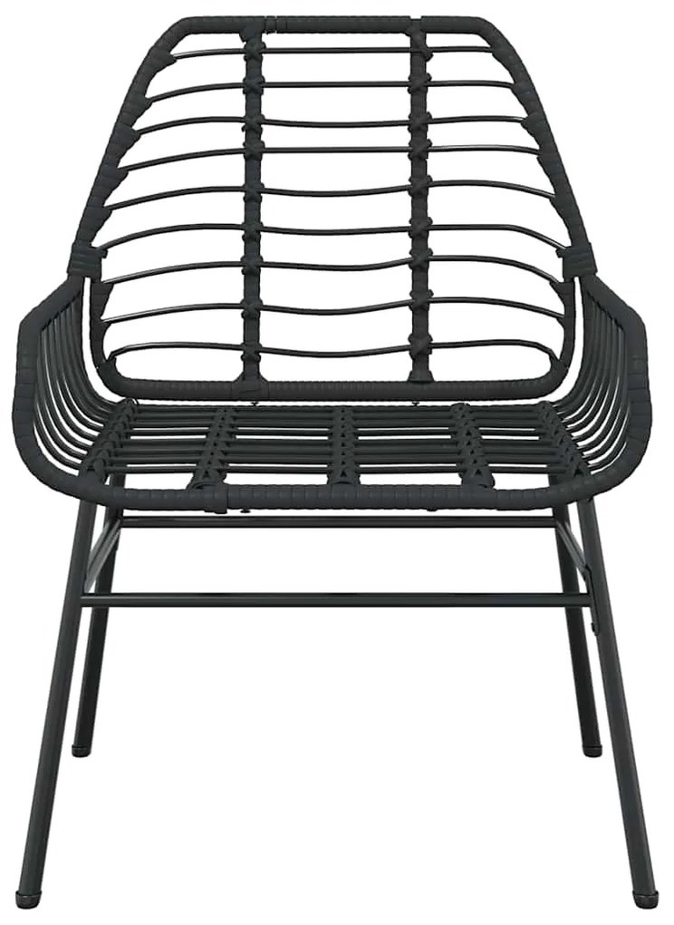 vidaXL Σετ Τραπεζαρίας Κήπου 7 Τεμαχίων Μαύρο Συνθετικό Ρατάν/Γυαλί