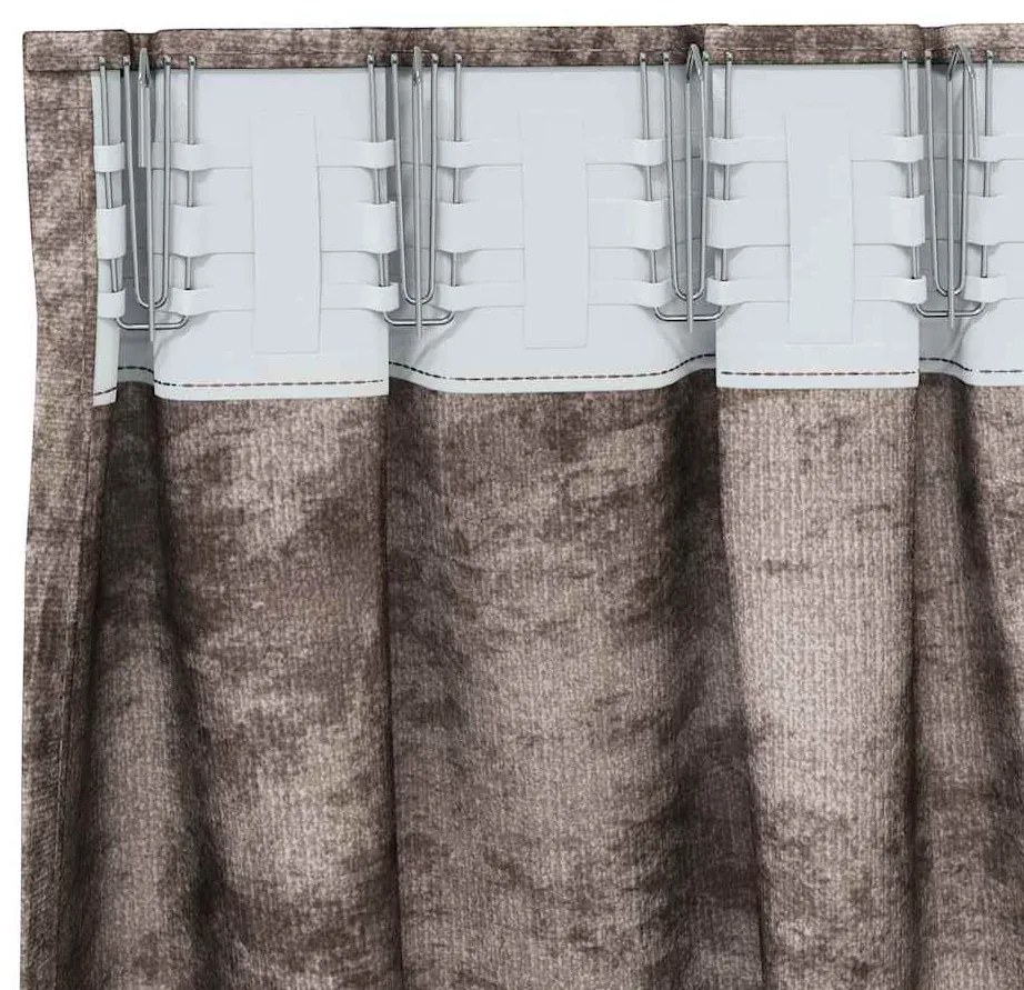 vidaXL Κουρτίνα με κουρτίνες 2 pcs Καπουτσίνο 225 x 140 εκ. Βελούδο