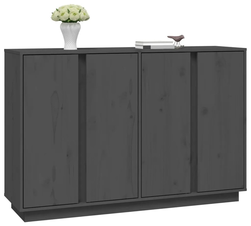 vidaXL Συρταριέρα Γκρι 120 x 35 x 80 εκ. από Μασίφ Ξύλο Πεύκου