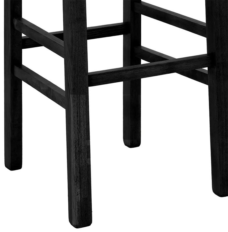 Σκαμπό μπαρ Bari pakoworld ανθρακί ύφασμα - πόδια ξύλο μασίφ μαύρο - Ύφασμα - 047-000055