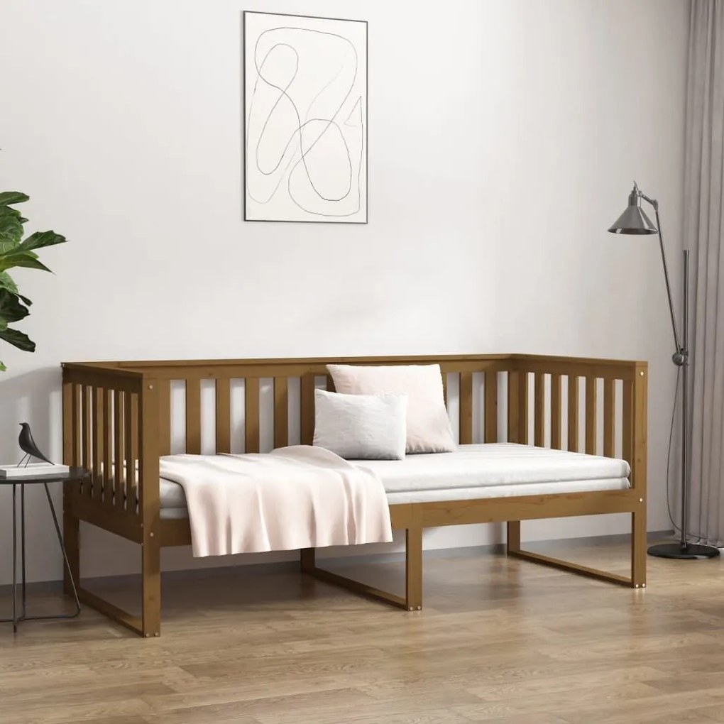 Κρεβάτι Στοιβαζόμενο Μελί 100 x 200 εκ. από Μασίφ Ξύλο Πεύκου - Καφέ