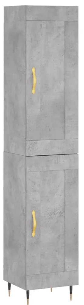 vidaXL Ντουλάπι Γκρι Σκυροδέματος 34,5x34x180 εκ. Επεξεργασμένο Ξύλο