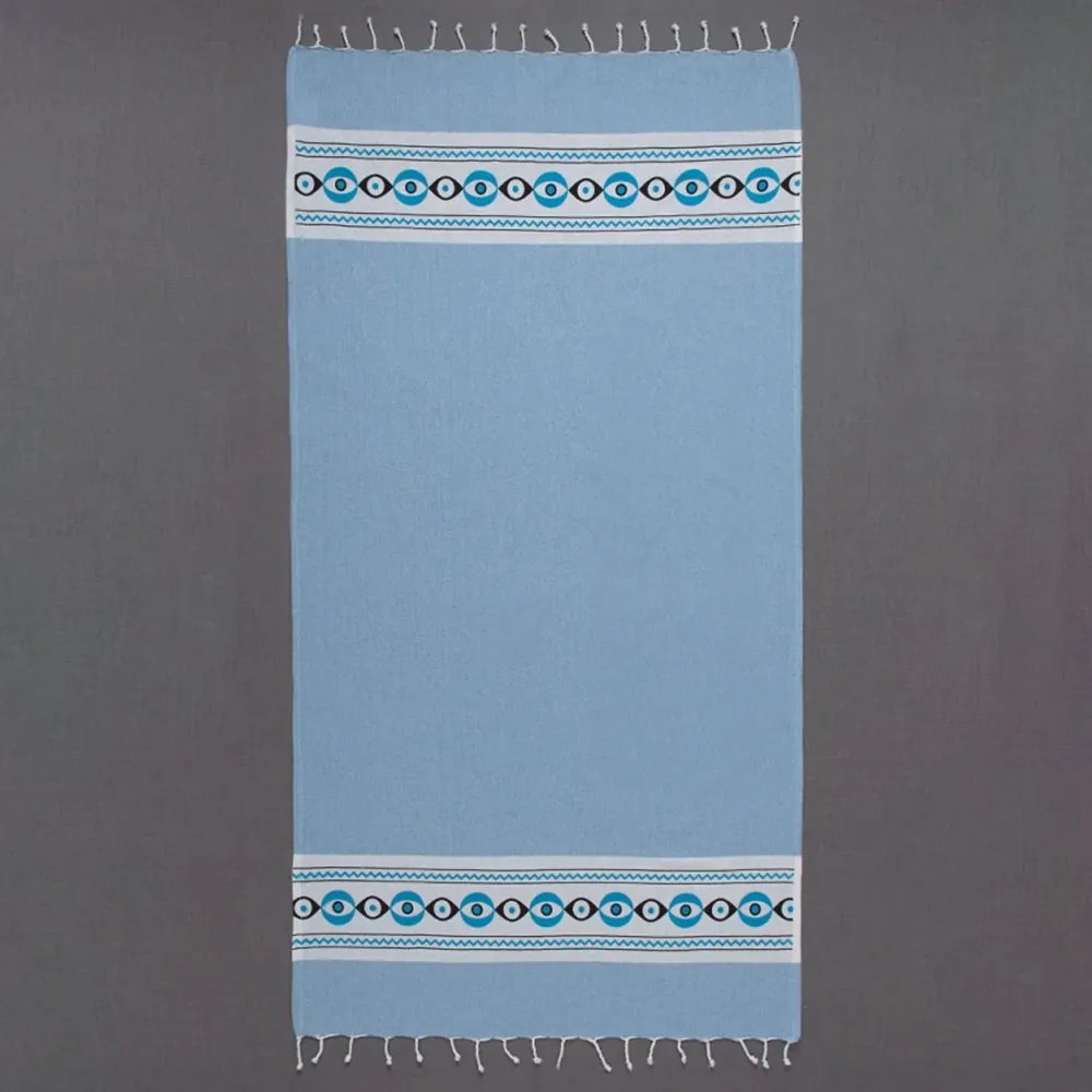 Πετσέτα Θαλάσσης - Παρεό (90x180) Silk Fashion nkp707 Σιέλ