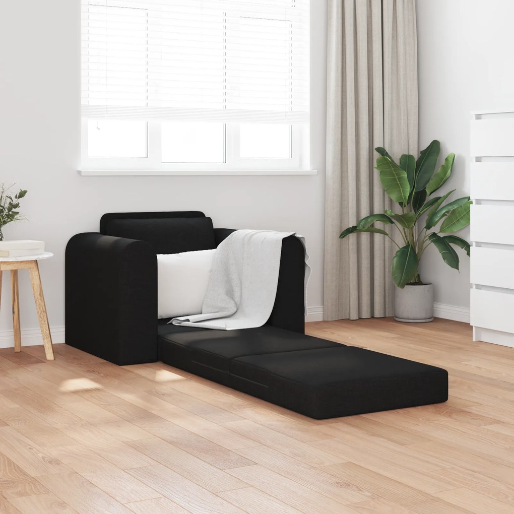 vidaXL Κατώφλι Καναπές Κρεβάτι 2 σε 1 Μαύρο 98x71x83 εκ Υφασμάτινο