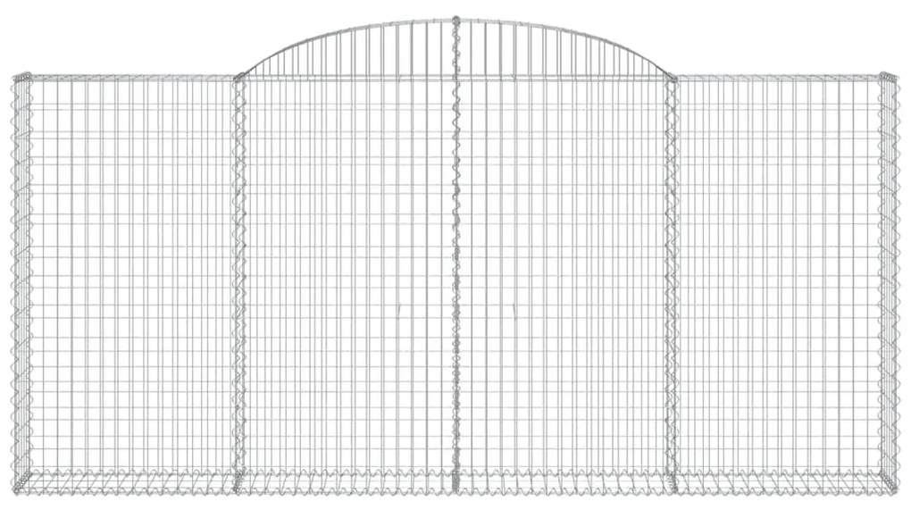 Συρματοκιβώτιο Τοξωτό 300x30x140/160εκ. από Γαλβανισμένο Χάλυβα - Ασήμι