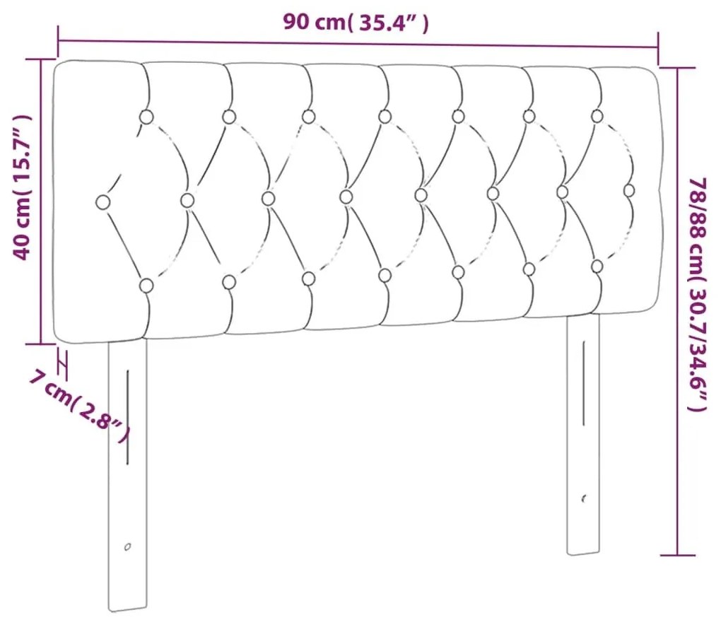 Κεφαλάρι Κρεβατιού Taupe 90x7x78/88 εκ. Υφασμάτινο - Μπεζ-Γκρι