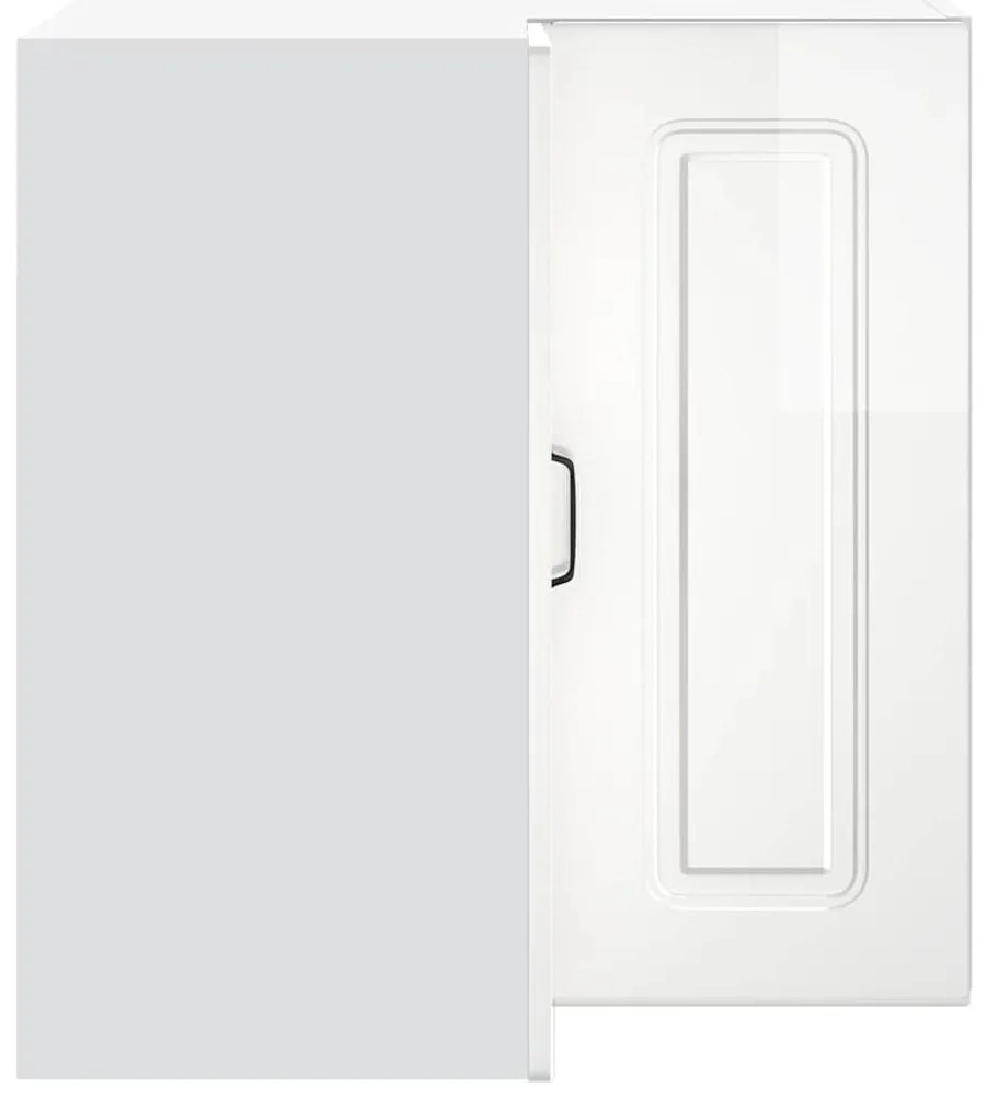 vidaXL Γωνιακό ντουλάπι τοίχου κουζίνας "Kalmar" High Gloss White