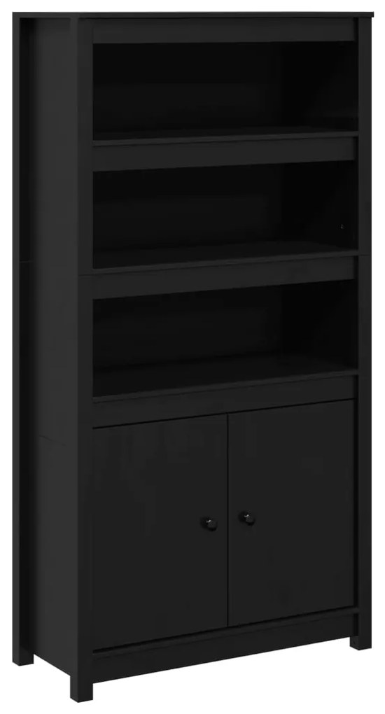 vidaXL Ντουλάπι Μαύρο 80x35x154 εκ. από Μασίφ Ξύλο Πεύκου