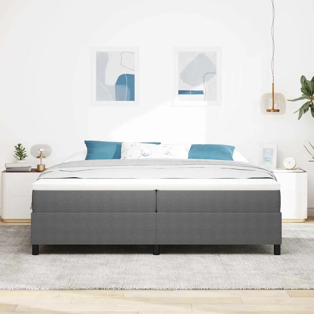 vidaXL Κρεβάτι με ελατήρια Ανοιχτό γκρι 200 x 200 cm Βελούδο