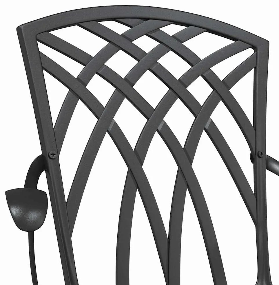 vidaXL Καρέκλα Κήπου 2 pcs Μαύρο 55 x 56.5 x 91εκ Αλουμίνιο