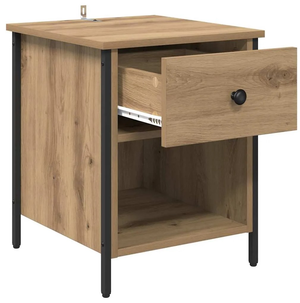 vidaXL Κομοδίνο artisan δρυς 40 x 42 x 50 cm Επεξεργασμένο ξύλο