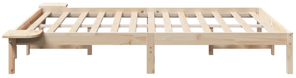 vidaXL Πλαίσιο κρεβατιού με κομοδίνα Καστανό 140 x 200 εκ Καστανό