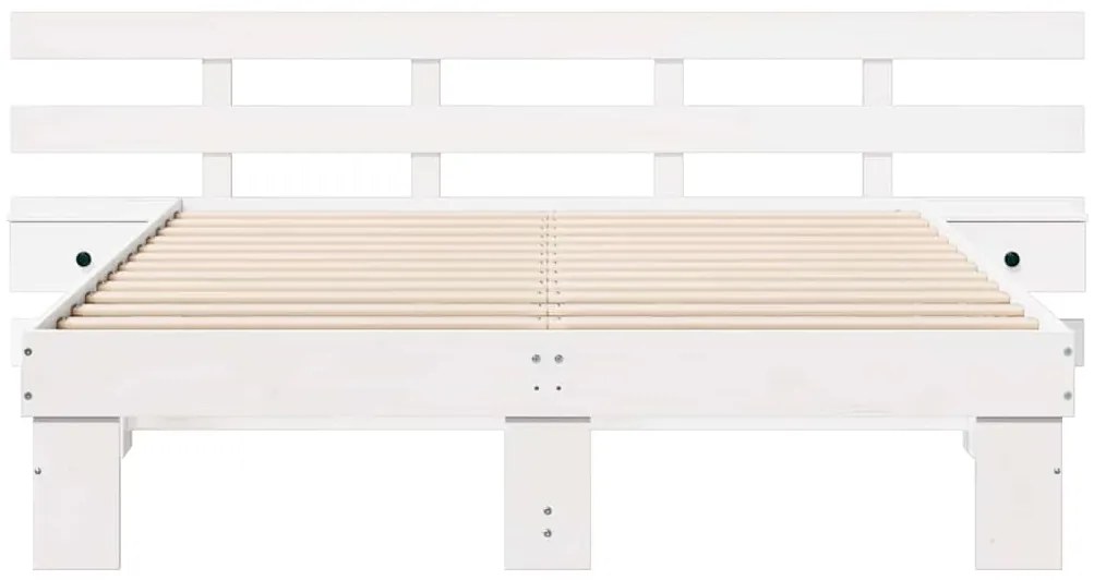 vidaXL Σκελετός Κρεβατιού με συρτάρι Λευκό 140 x 200 cm