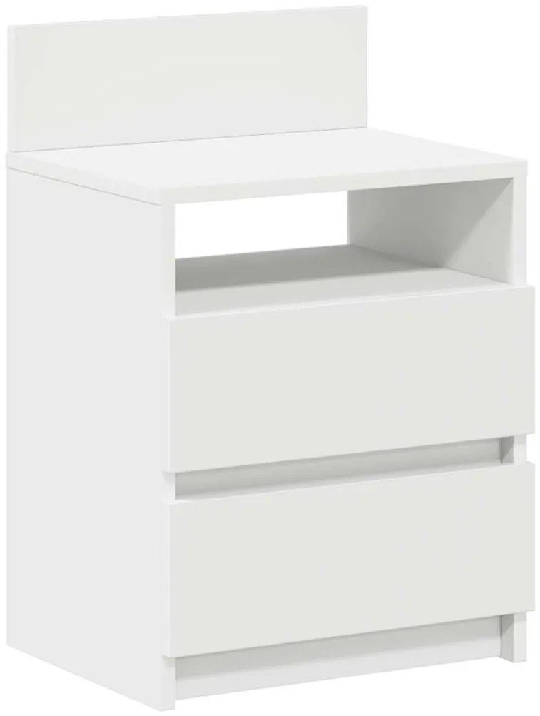 vidaXL Κομοδίνο με 2 συρτάρια Λευκό 40x33x60 cm