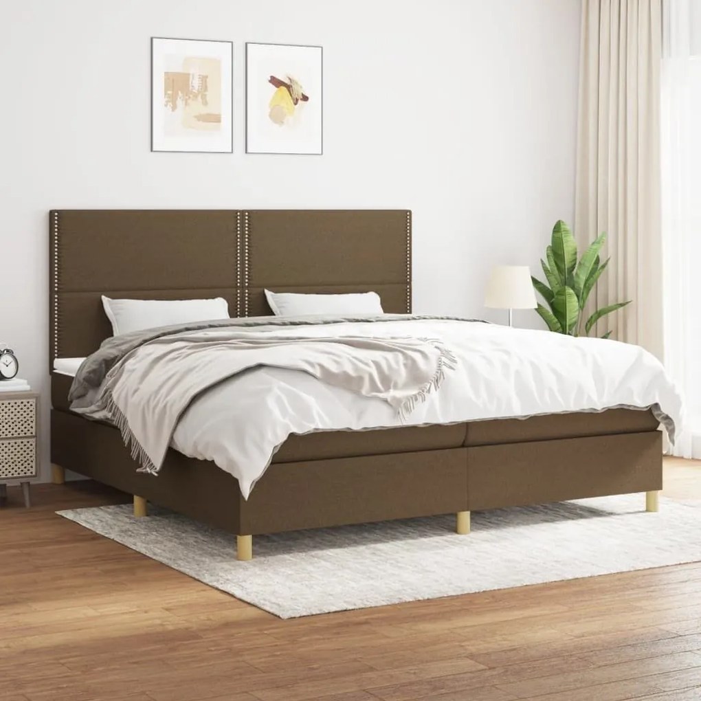 ΚΡΕΒΑΤΙ BOXSPRING ΜΕ ΣΤΡΩΜΑ ΣΚΟΥΡΟ ΚΑΦΕ 200X200 ΕΚ. ΥΦΑΣΜΑΤΙΝΟ 3142284