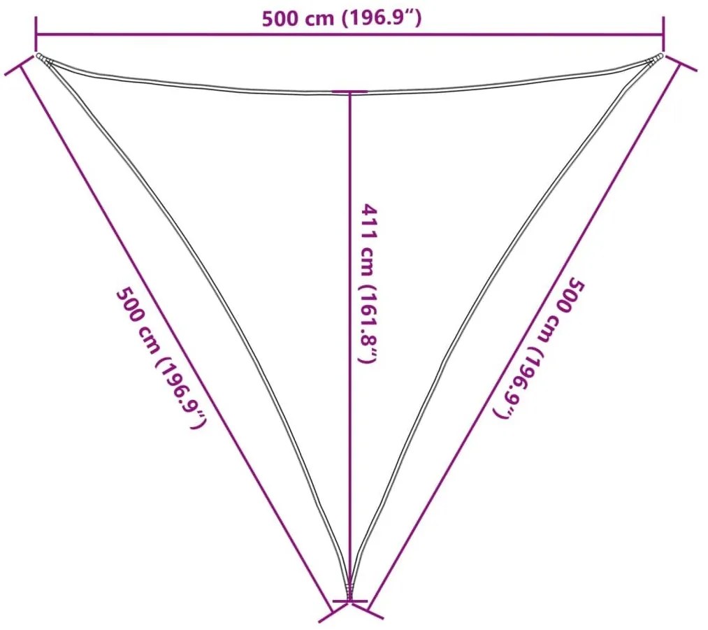 Πανί Σκίασης Καφέ 5 x 5 x 5 μ. από HDPE 160 γρ./μ² - Καφέ