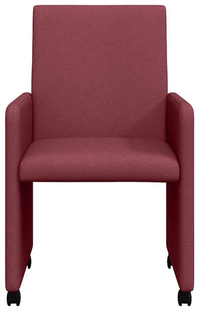 vidaXL Καρέκλες Φαγητού με Ρόδες 2 pcs Μπορντό 57 x 66 x 94 εκ ύφασμα