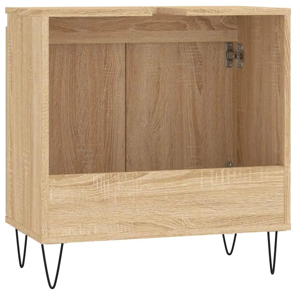 vidaXL Ντουλάπι Μπάνιου Sonoma Δρυς 58 x 33 x 60 εκ. από Επεξεργ. Ξύλο
