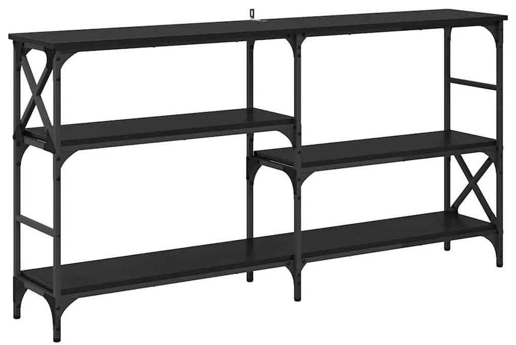 vidaXL Τραπέζι κονσόλας με ράφι Μαύρη Οξυά 150 x 29 x 76,5 εκ