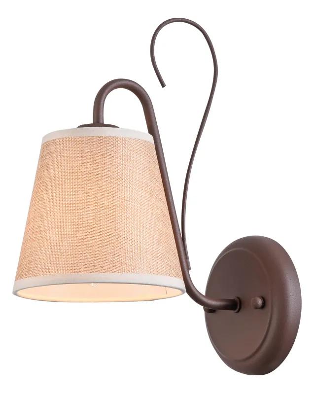 Φωτιστικό Τοίχου - Απλίκα E005-1 SENSO WALL LAMP BROWN &amp; BEIGE SHADE A4 - Ύφασμα - 77-3669