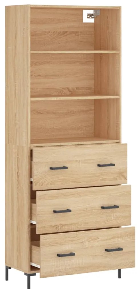 vidaXL Ντουλάπι Sonoma δρυς 69,5 x 34 x 180 εκ. από Επεξεργασμένο Ξύλο