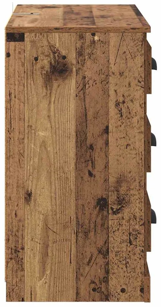 vidaXL Πλαϊνό γραφείο με συρτάρι Παλιό Ξύλο 70 x 35,5 x 67,5 εκ.