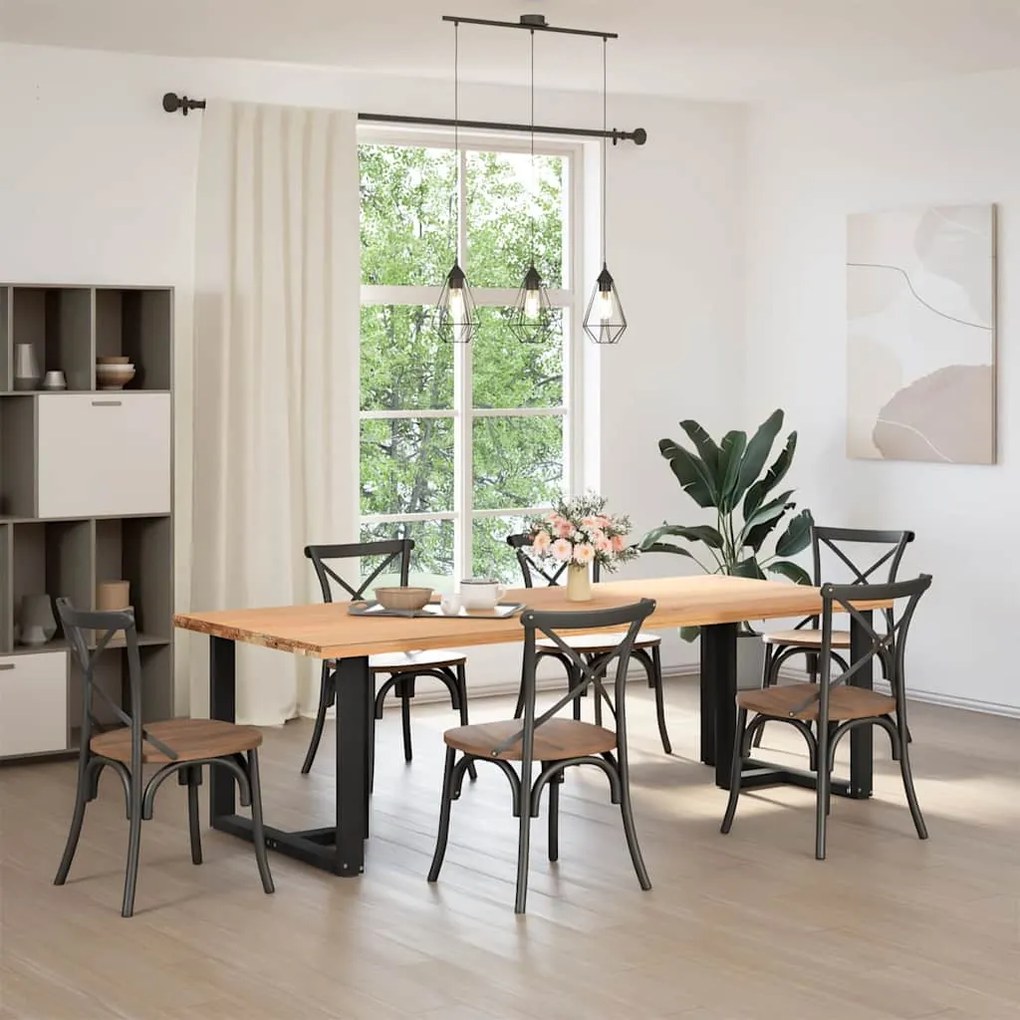 vidaXL Πόδια Τραπεζαρίας σε Σχήμα Τ, 2 τεμ. Μαύρο 100x35x(72-73) εκ. Ατσάλι