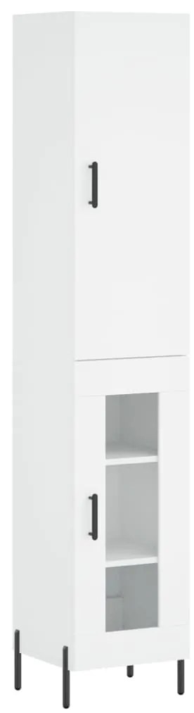 vidaXL Ντουλάπι Λευκό 34,5 x 34 x 180 εκ. από Επεξεργασμένο Ξύλο