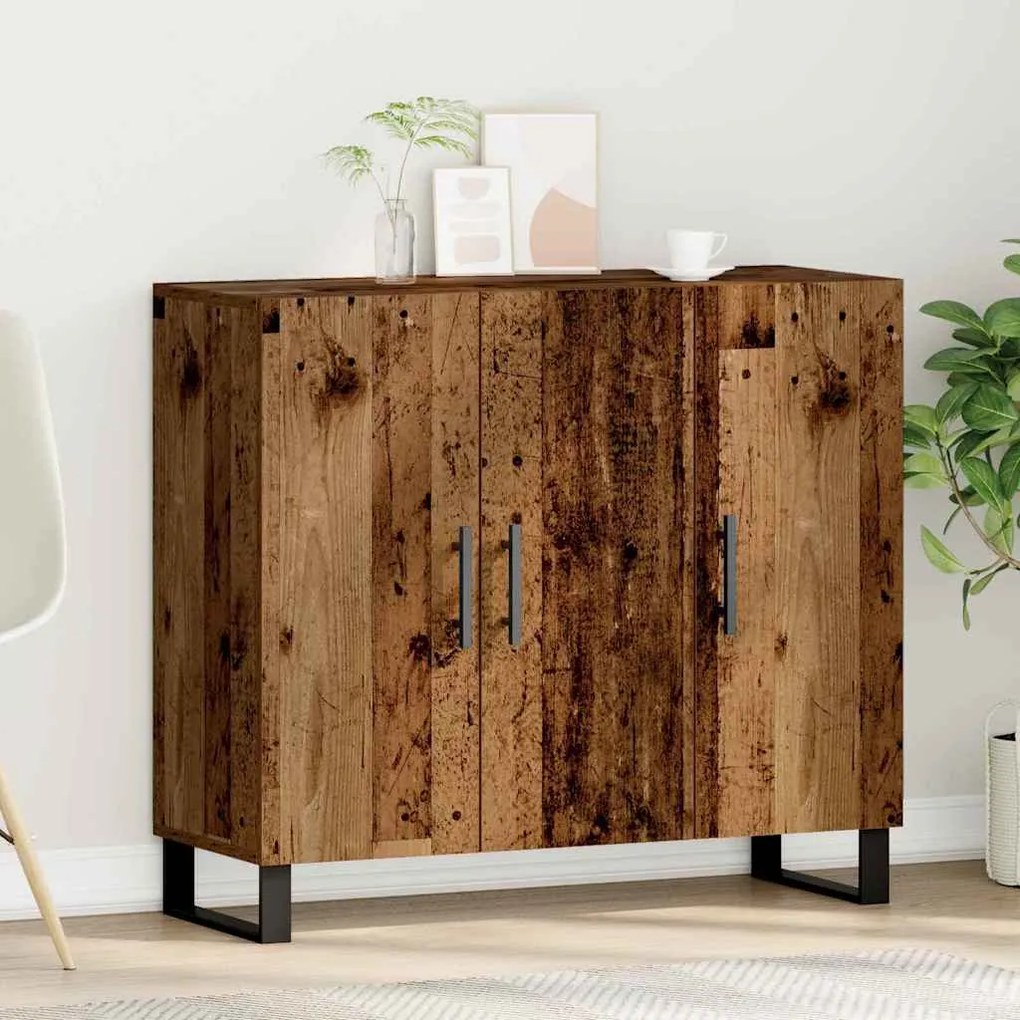 vidaXL Πλαϊνό γραφείο Παλαιό ξύλο 90 x 34 x 80 εκ. Επεξεργασμένο ξύλο