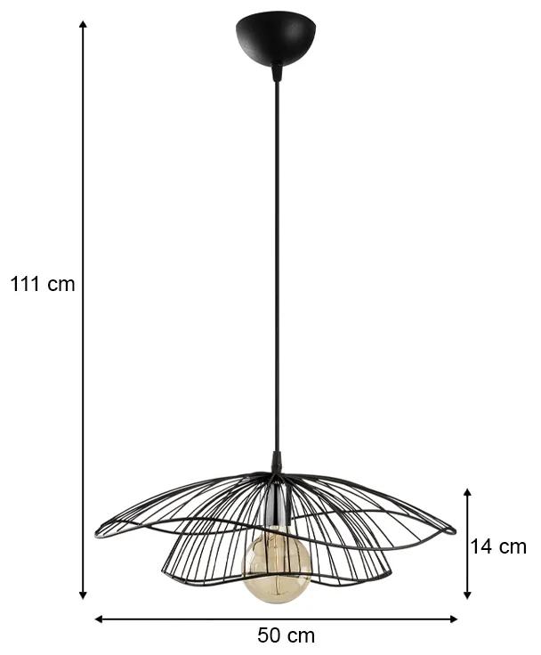 Φωτιστικό οροφής Yildo Megapap E27 μεταλλικό μονόφωτο χρώμα μαύρο Φ50x111εκ.