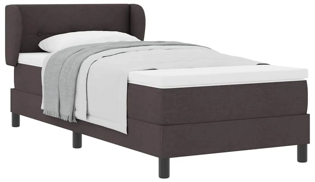 vidaXL Κρεβάτι box spring με στρώμα με στρώμα Σκούρο καφέ Σκούρο καφέ