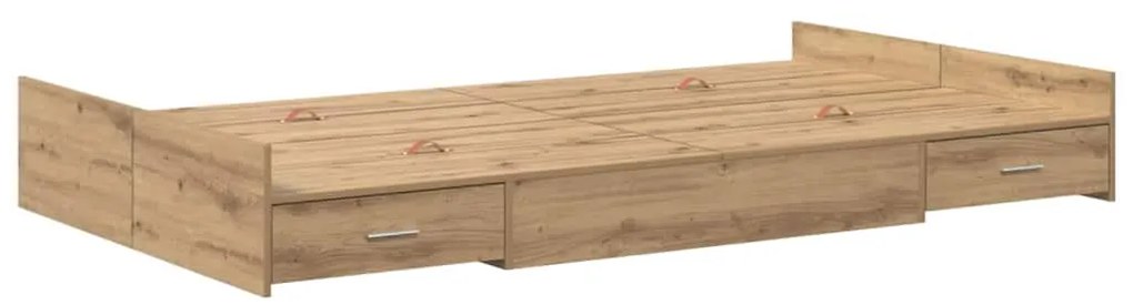vidaXL Κρεβάτι με αποθηκευτικό χώρο artisan δρυς 120 x 200 cm
