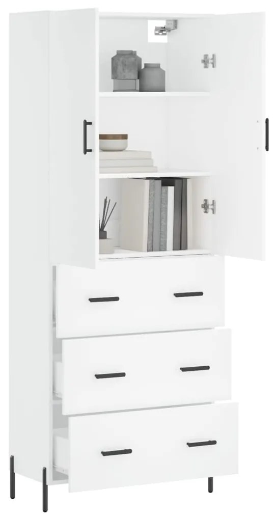vidaXL Ντουλάπι Λευκό 69,5x34x180 εκ. από Επεξεργασμένο Ξύλο