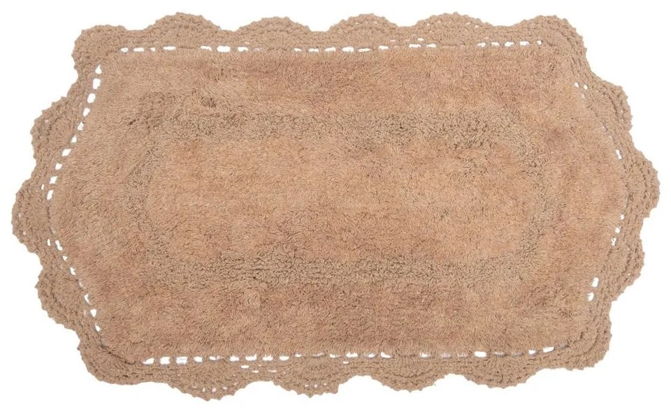 Ταπέτο Μπάνιου Τάνια Beige Viopros 45x75cm 45x75cm 100% Βαμβάκι