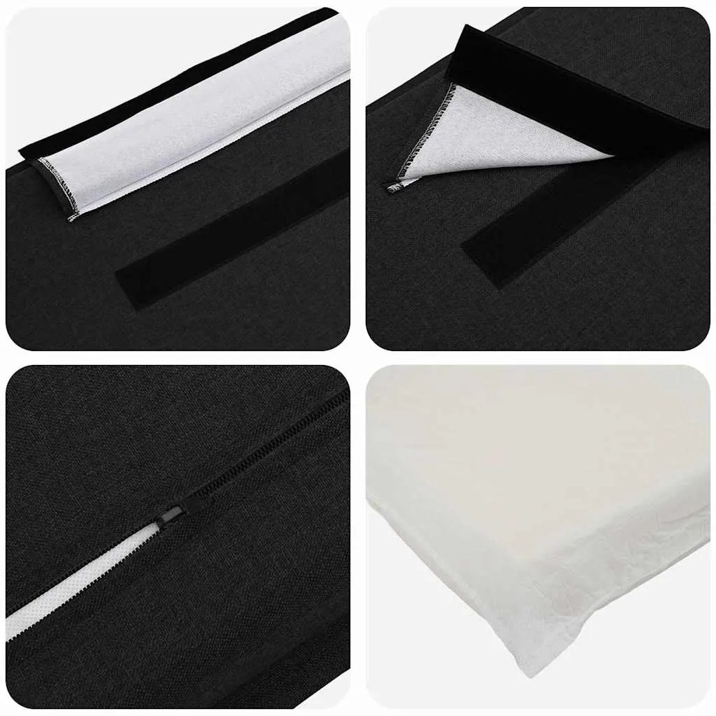 vidaXL Ταπετσαρισμένο κεφαλάρι με κεφαλάρι Φυσικό και Μαύρο 80 cm