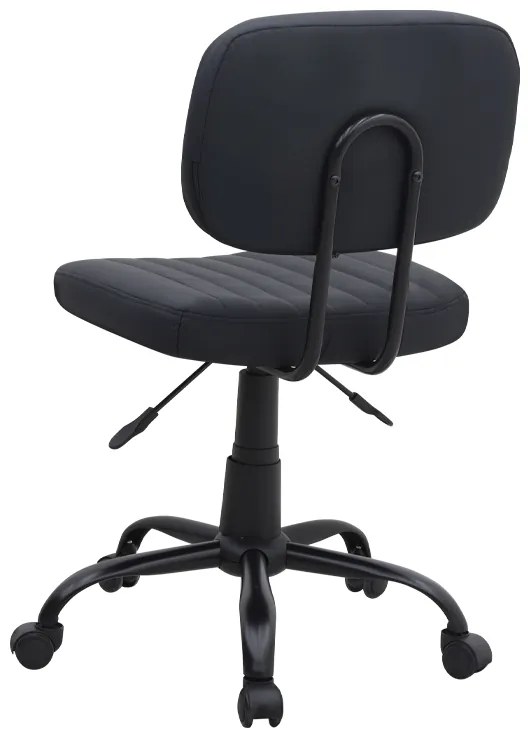 Καρέκλα γραφείου Romano Megapap από τεχνόδερμα χρώμα μαύρο 46x53x79/86εκ.