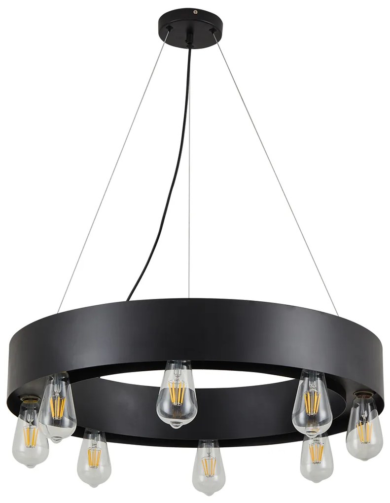 Φωτιστικό Οροφής  SE21-BL-65 TALE BLACK METAL PENDANT B2 - 51W - 100W - 77-8255