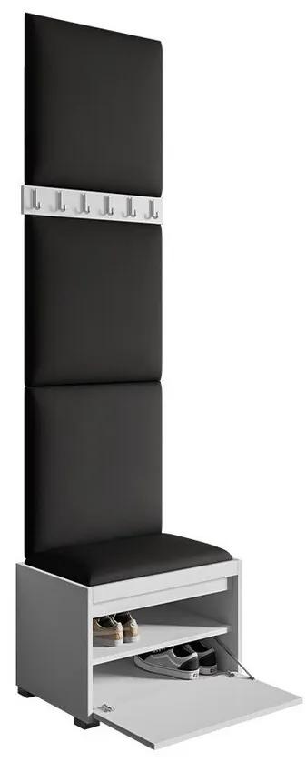 Σετ διαδρόμου Trenton 141, 65x34cm, 23 kg, Μαύρο, Οικολογικό δέρμα, Πλαστικοποιημένη μοριοσανίδα, Τοίχου, Εντοιχισμένη | Epipla1.gr