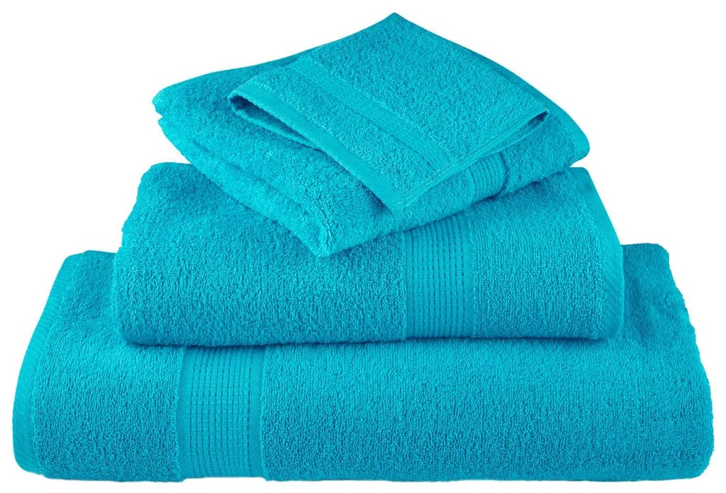 vidaXL Πετσέτες Μπάνιου Premium SOLUND 2 τεμ. Τυρκουάζ 100x150 εκ. 600 γρ./μ²