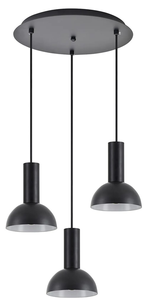 SE21-BL-4-3BL-MS3 ADEPT TUBE Black Pendant Black Metal Shade+