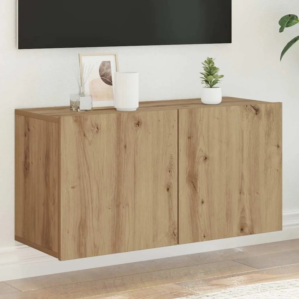 vidaXL Ντουλάπι Τοίχου Τηλεόρασης Artisian Δρυς 80 x 30 x 41 εκ.