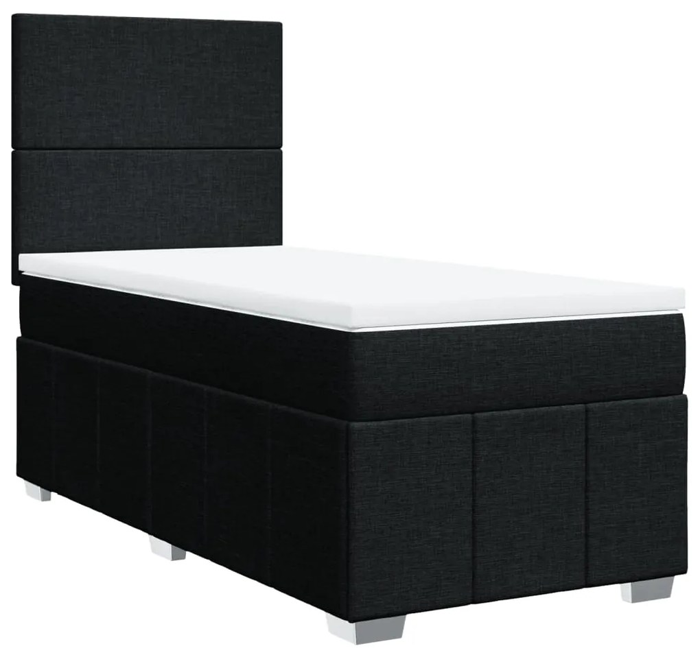 ΚΡΕΒΑΤΙ BOXSPRING ΜΕ ΣΤΡΩΜΑ ΜΑΥΡΟ 80 X 200 ΕΚ. ΥΦΑΣΜΑΤΙΝΟ 3291490