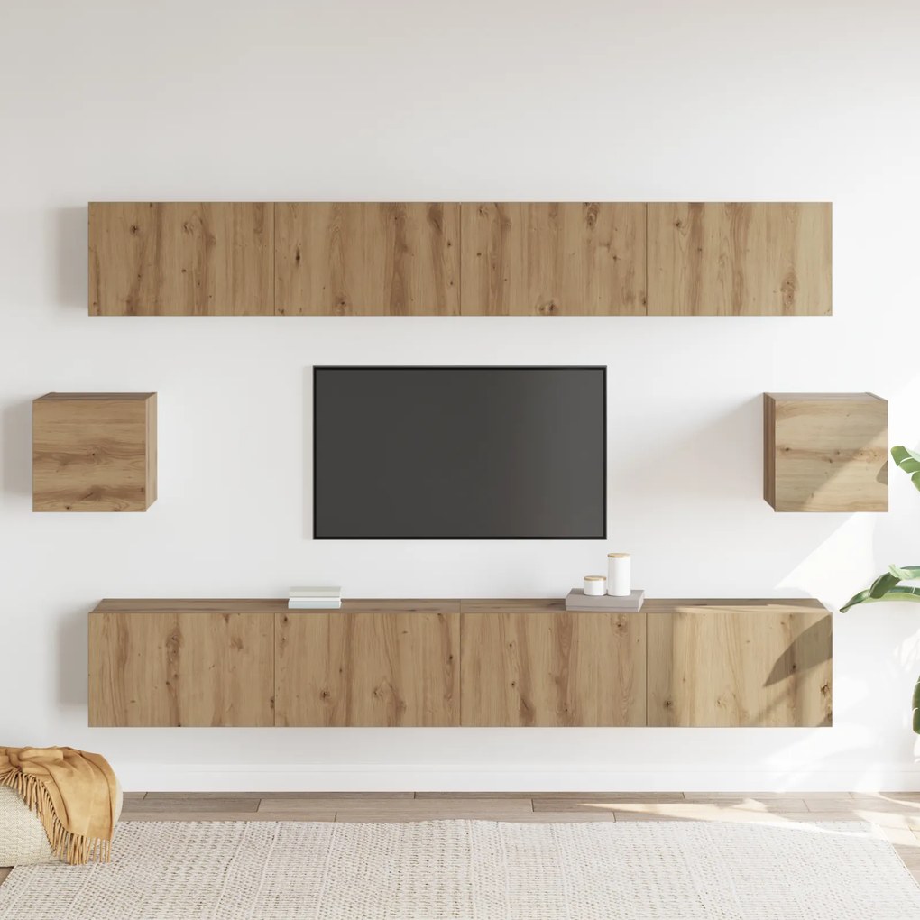 vidaXL Set καμπίνων τηλεόρασης 6 τεμαχίων Καρυδιά Επεξεργασμένο ξύλο