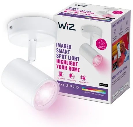 Έξυπνο Φωτιστικό Σποτ 1xGU10 LED 5W Ρυθμιζόμενο 3CCT RGBW Dimmable Imageo Wiz-929002658701-Λευκό 929002658701